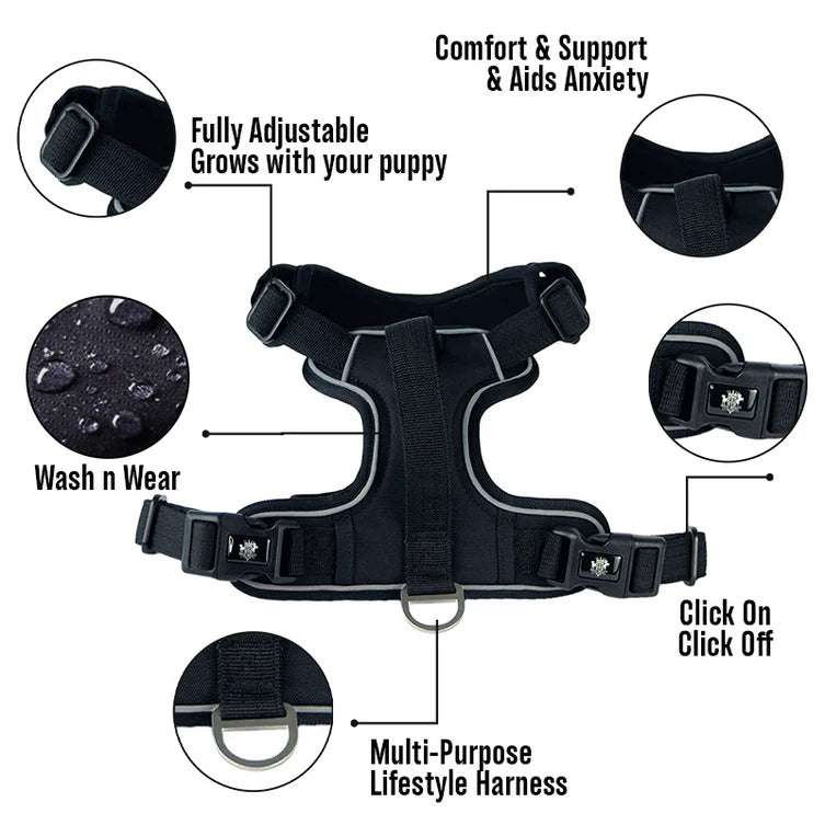Active-X Dog Harness Black
