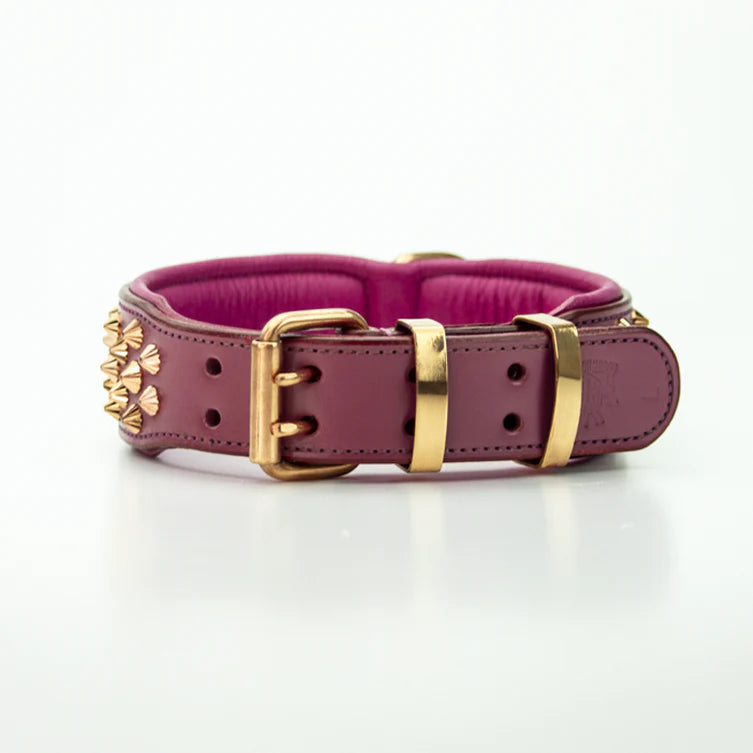 Dog Collar - Ruthless Pink & Rose Gold (Wide Fit)