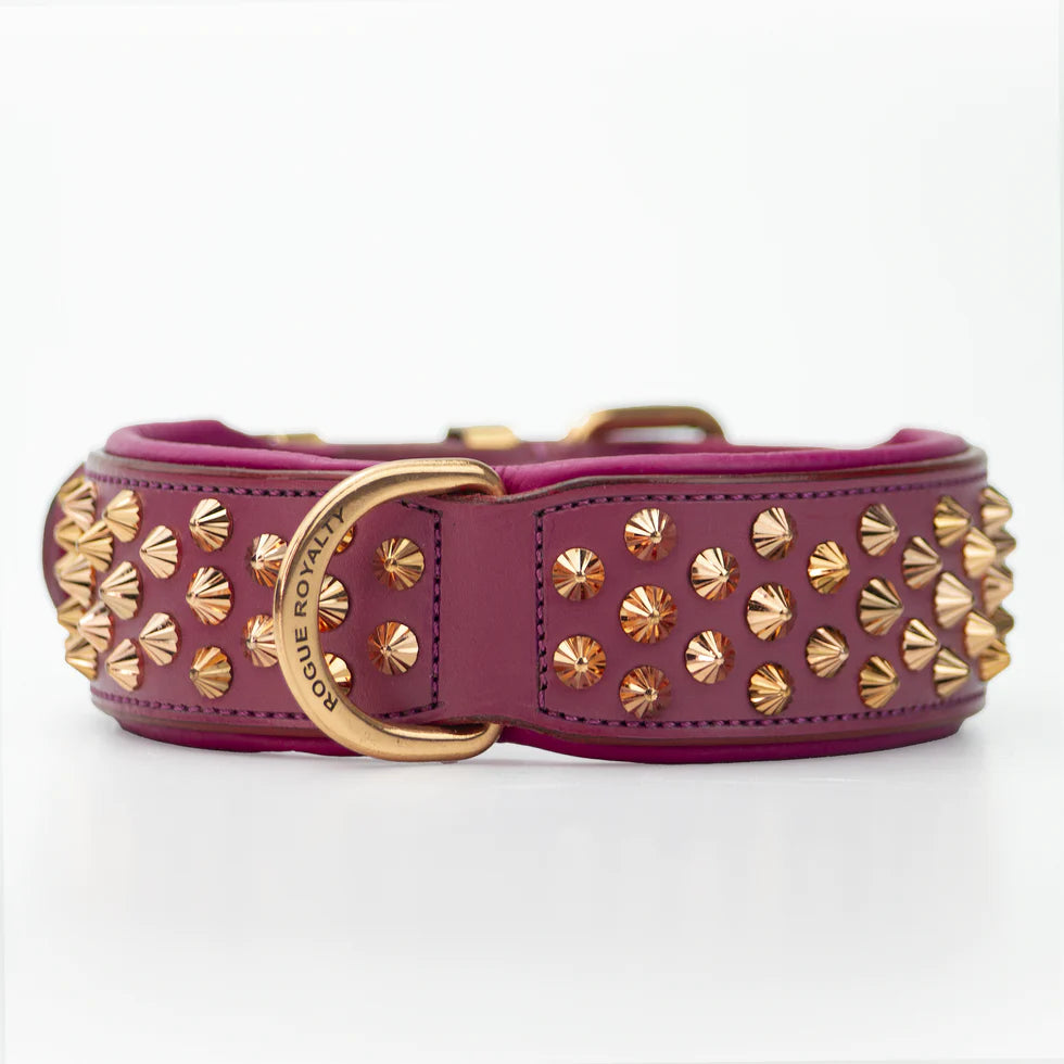 Dog Collar - Ruthless Pink & Rose Gold (Wide Fit)