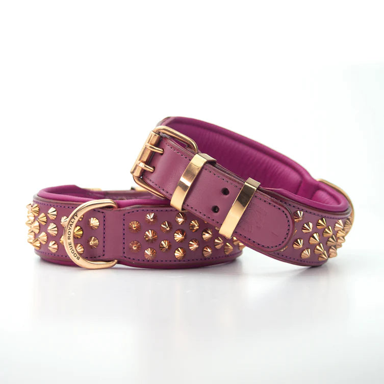 Dog Collar - Ruthless Pink & Rose Gold (Wide Fit)