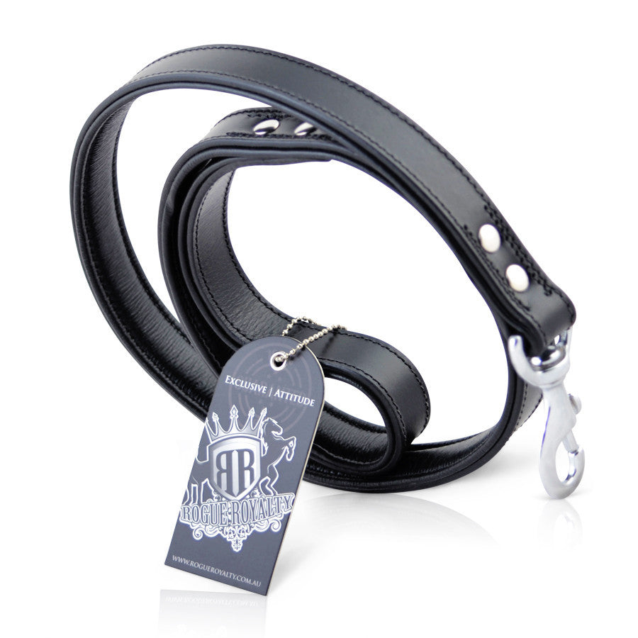 Leather Dog Leash - Black