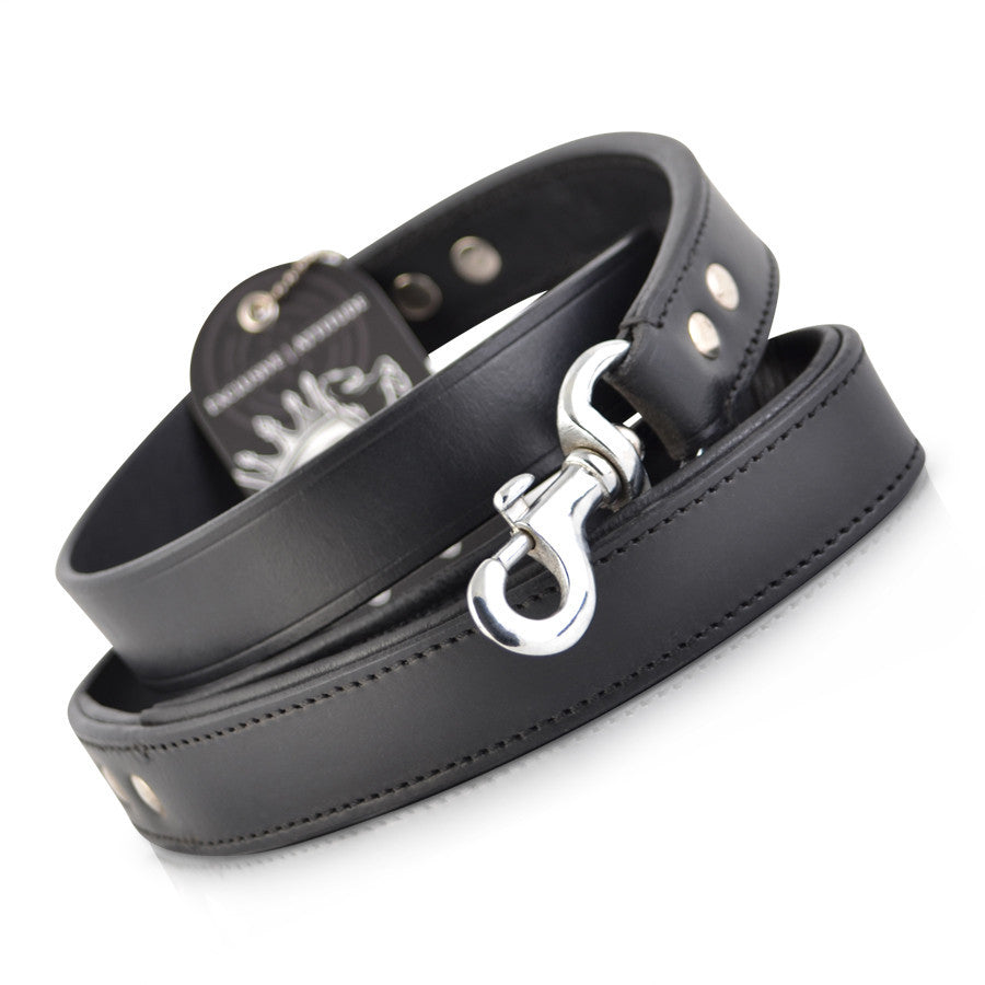 Leather Dog Leash - Black