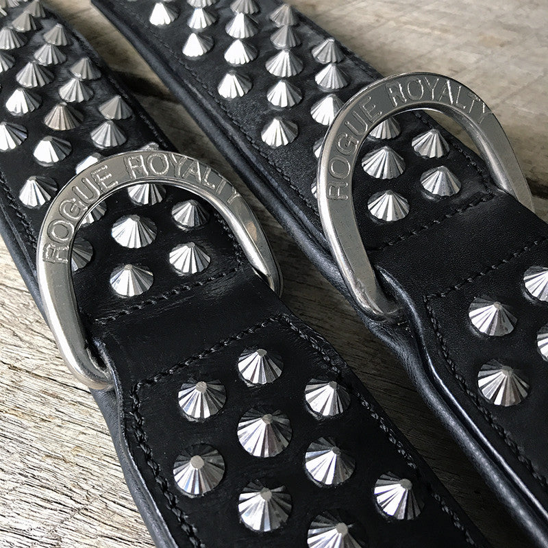 Dog Collar - Imperial Black (Diamond Cone Studs)