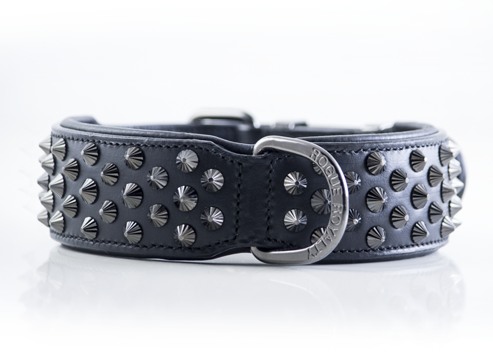 Dog Collar - Ruthless Black & Black (Wide Fit)