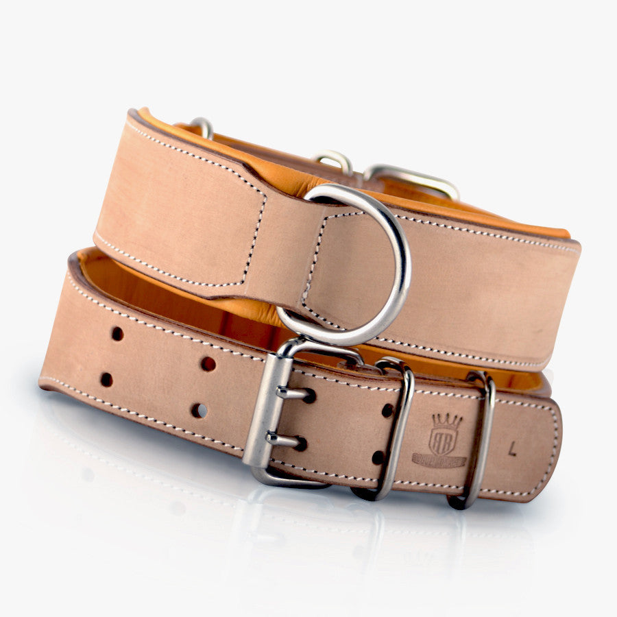 Leather Dog Collars - Classic Buckskin