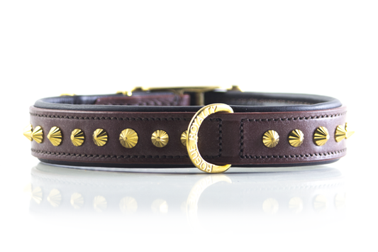 Dog Collar - Ruthless Brown & Brass Slimfit