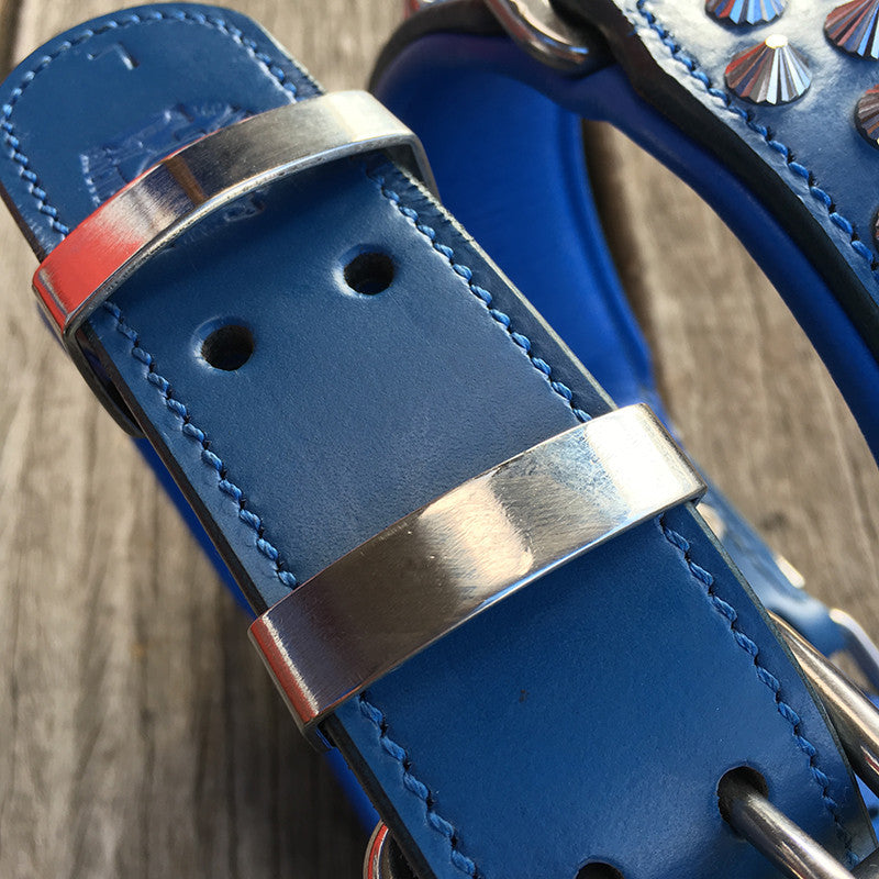 Dog Collar - Imperial Blue (Diamond Cone Studs)