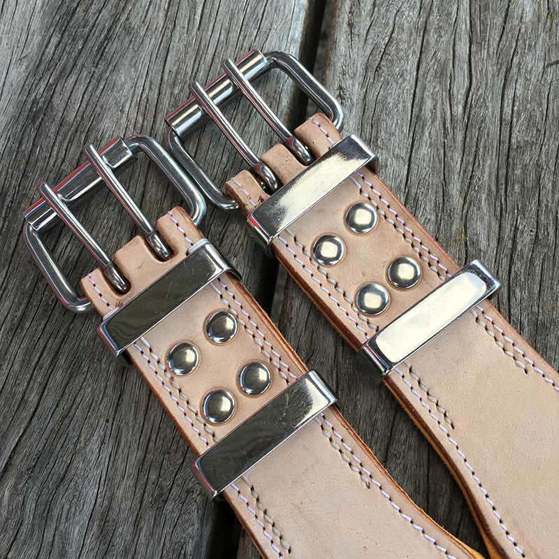 Leather Dog Collars - Classic Buckskin