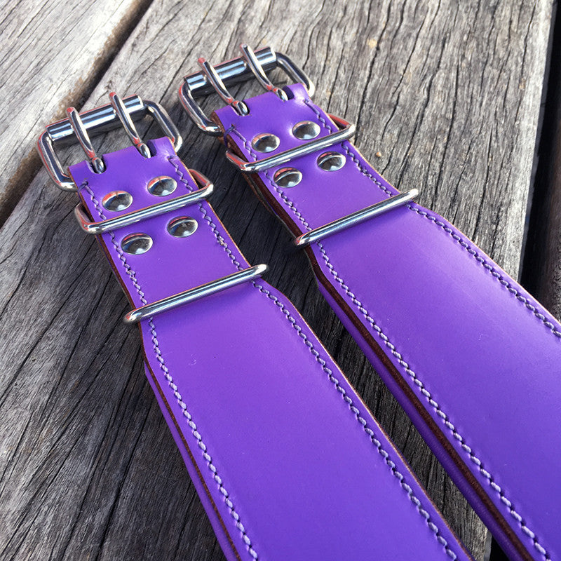 Leather Dog Collar - Classic Purple
