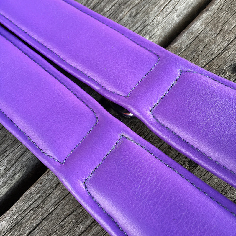 Leather Dog Collar - Classic Purple