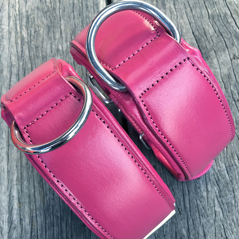 Leather Dog Collars - Classic Pink