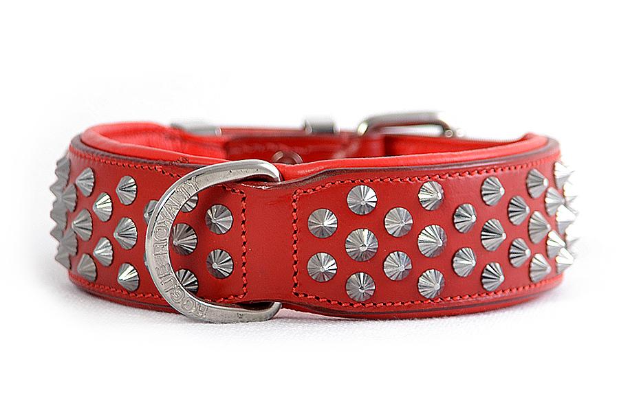 Dog Collar - Imperial Red (Diamond Cone Studs)