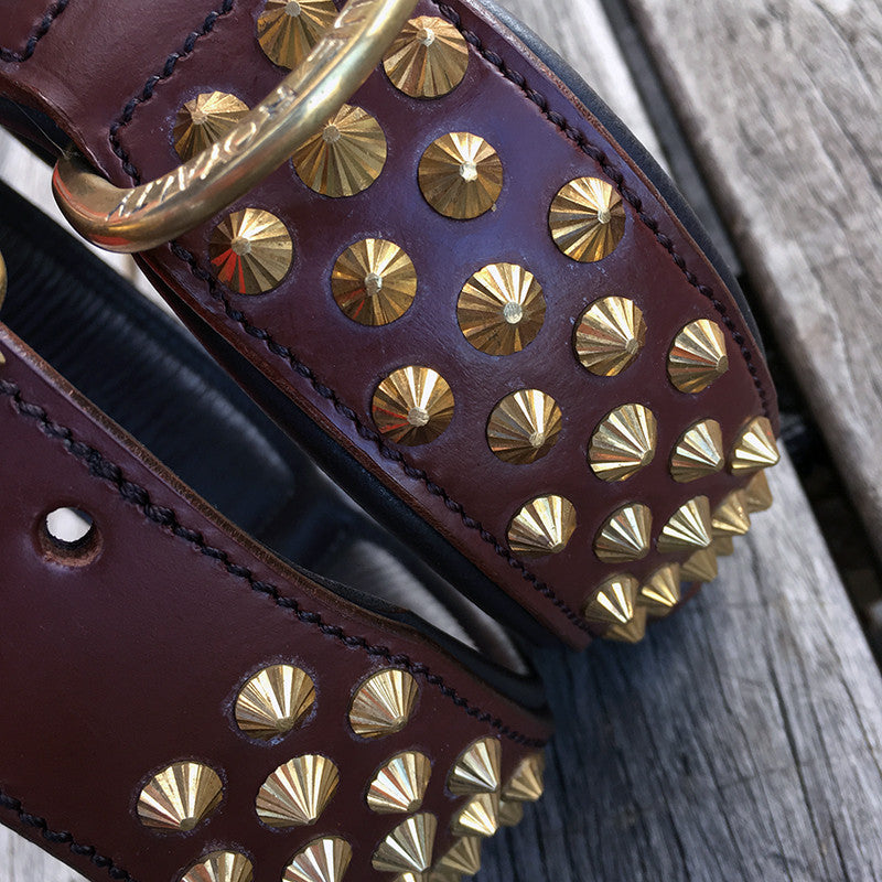 Dog Collar - Ruthless Brown Leather & Brass