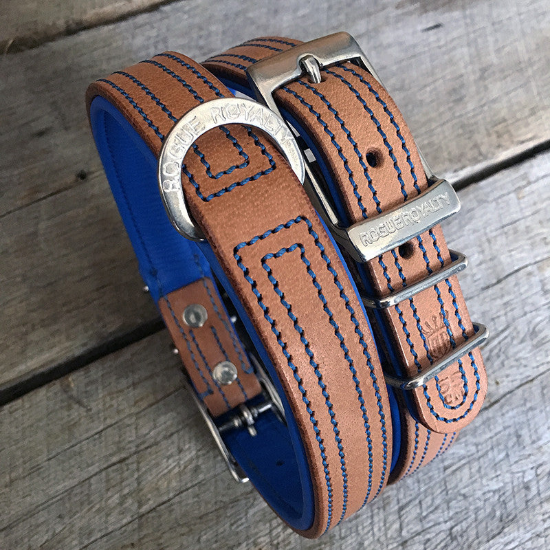 Dog Collar - Tuscan Rogue Tan|Blue NO EXCHANGE ITEMS