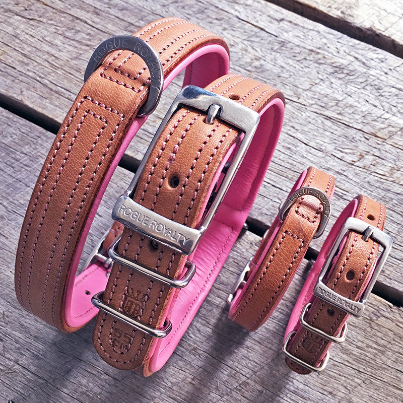 Dog Collar - Tuscan Rogue Tan|Pink