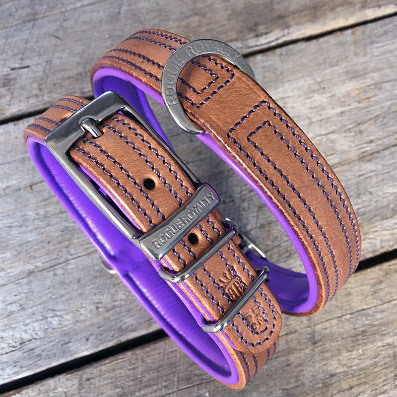 Dog Collar - Tuscan Rogue Tan|Purple NO EXCHANGE ITEMS