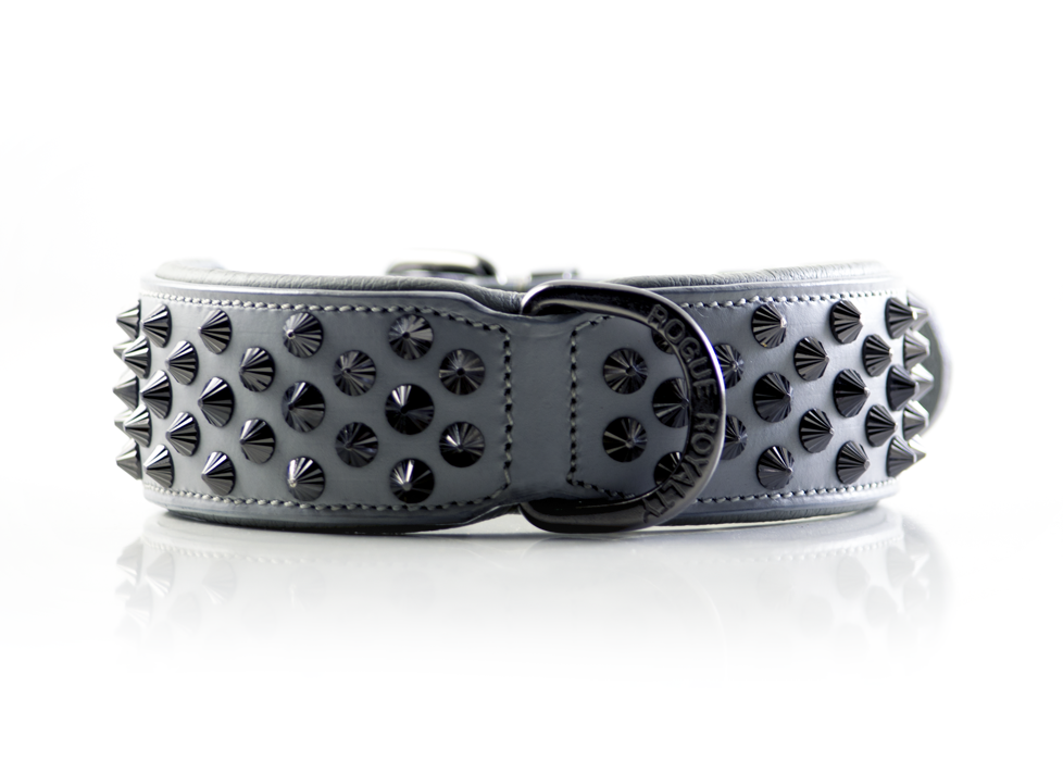 Dog Collar - Ruthless Grey & Black (Wide Fit)
