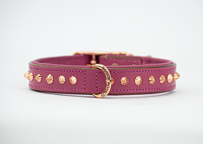 Dog Collar - Imperial Dusky Pink & Rose Gold Slimfit