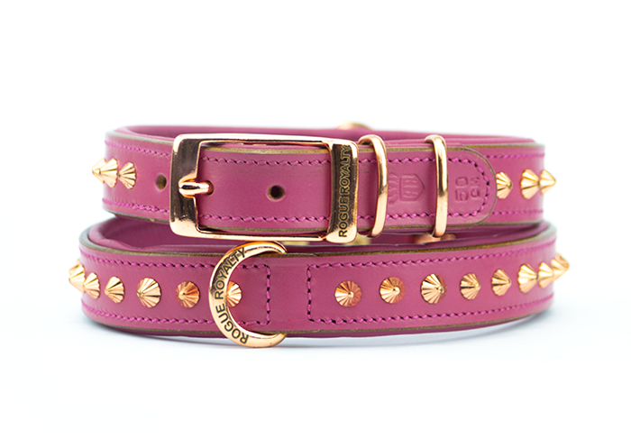 Dog Collar - Imperial Dusky Pink & Rose Gold Slimfit