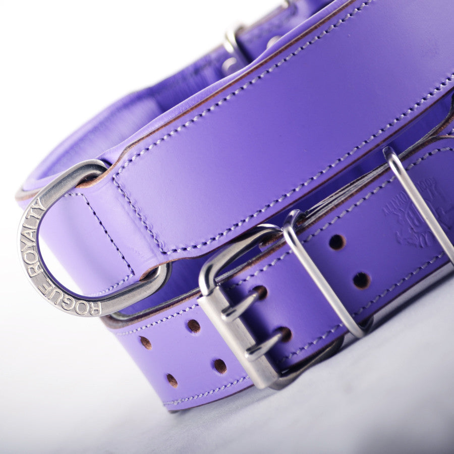 Leather Dog Collar - Classic Purple