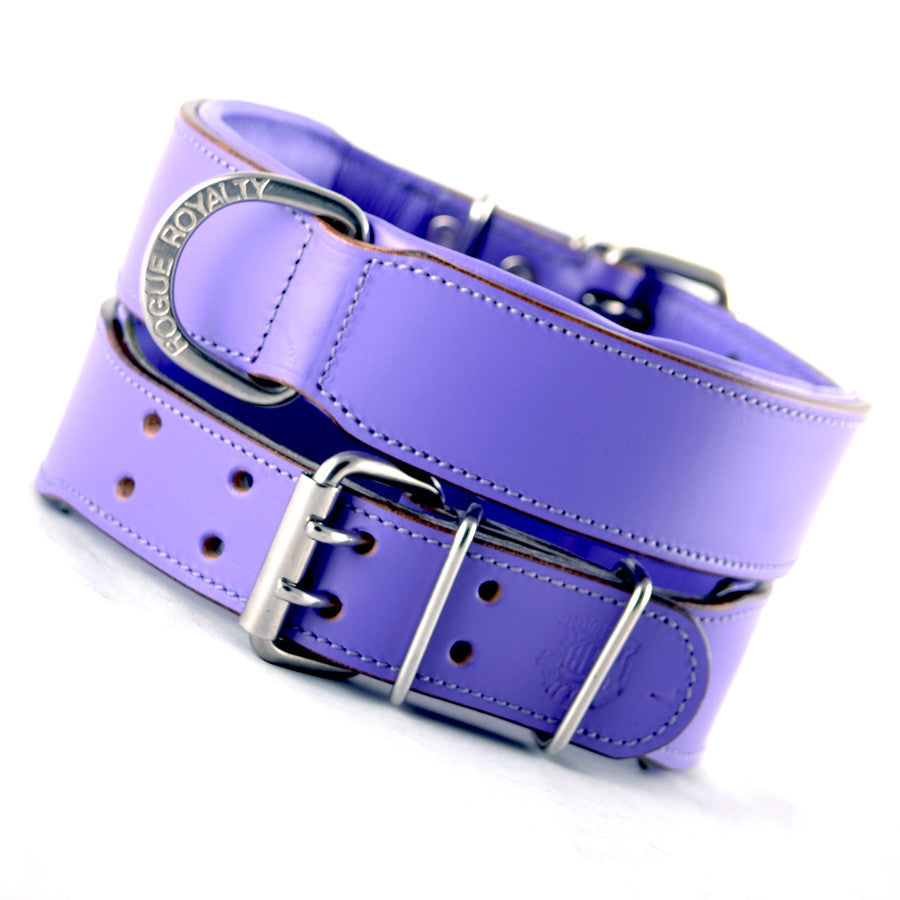 Leather Dog Collar - Classic Purple