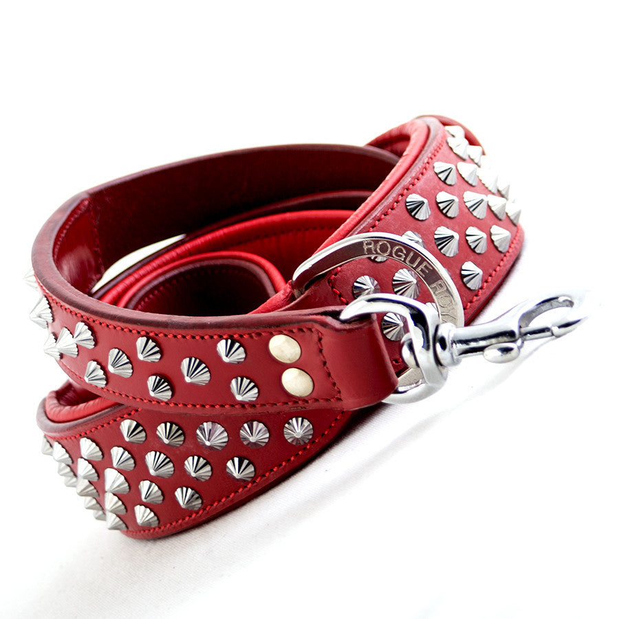 Dog Collar - Imperial Red (Diamond Cone Studs)