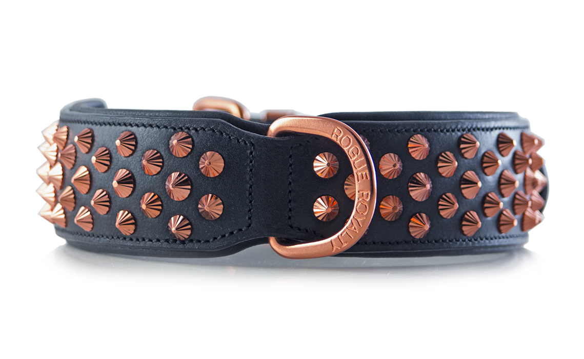 Dog Collar - Ruthless Black & Rose Gold