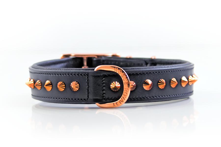 Dog Collar - Blacked Out Rose Gold Slim Fit