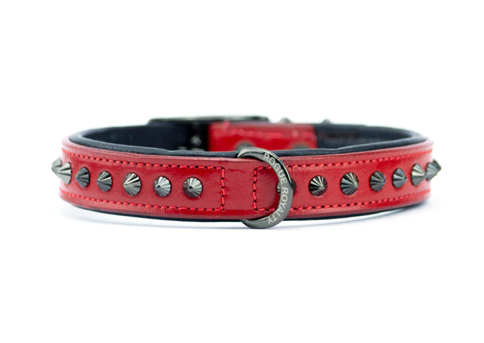 Dog Collar - Ruthless Red & Black Slim Fit