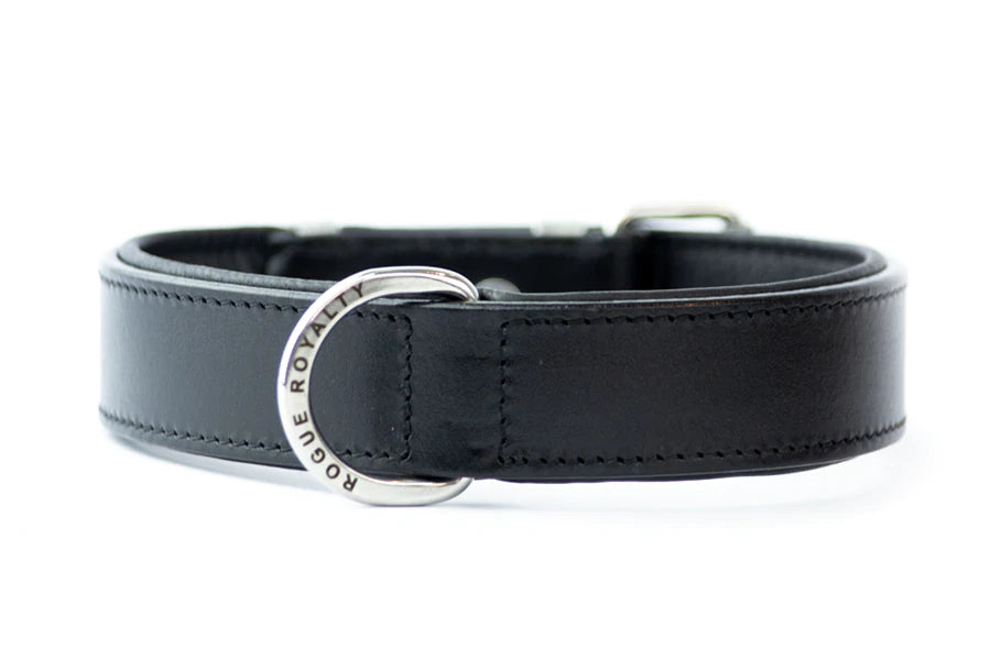 Dog Collar - Classic Regular Black & Chrome