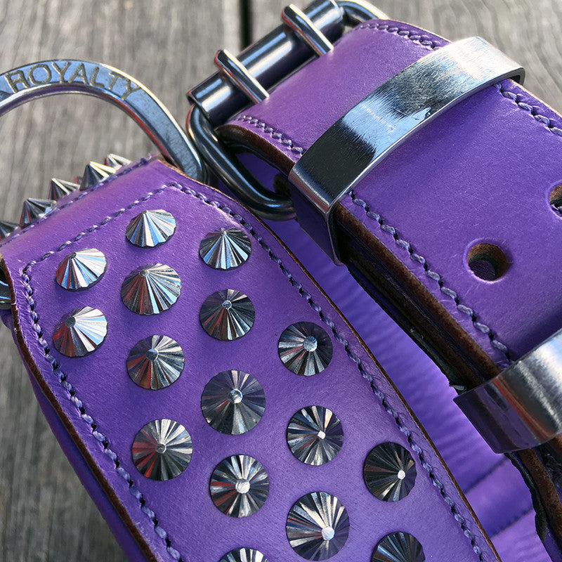 Dog Collar - Imperial Purple (Diamond Cone Studs)