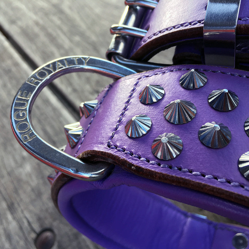 Dog Collar - Imperial Purple (Diamond Cone Studs)
