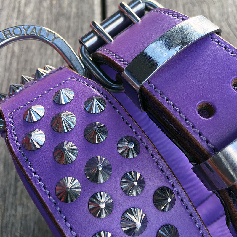 Dog Collar - Imperial Purple (Diamond Cone Studs)