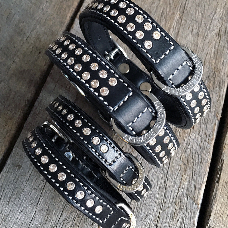 Dog Collar - "Shimmer" Swarovski Black