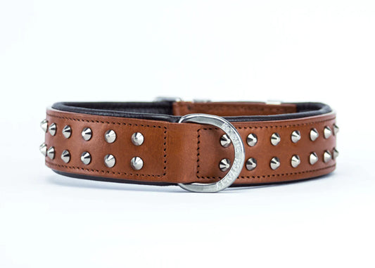 Ruffneck Regular fit Dog Collar- Brown / Chrome