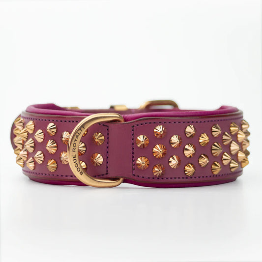 Dog Collar - Ruthless Pink & Rose Gold (Wide Fit)