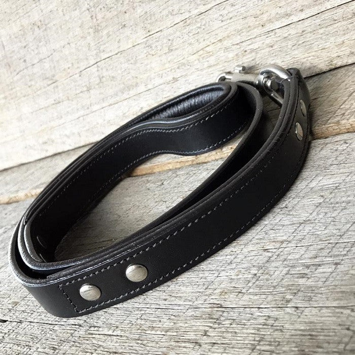 Leather Dog Leash - Black