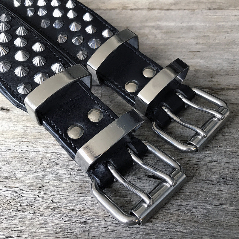 Dog Collar - Imperial Black (Diamond Cone Studs) 