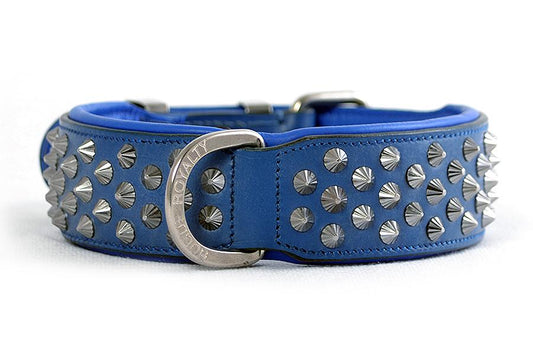 Dog Collar - Imperial Blue (Diamond Cone Studs)