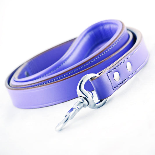 Leather Dog Leash - Purple