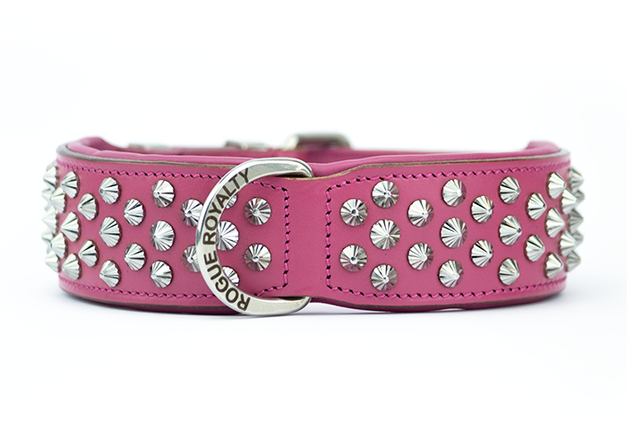 Pink studded dog collar hot sale