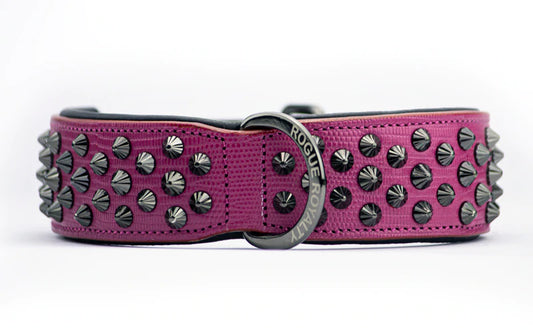 DOG COLLAR - RUTHLESS PINK &amp; BLACK