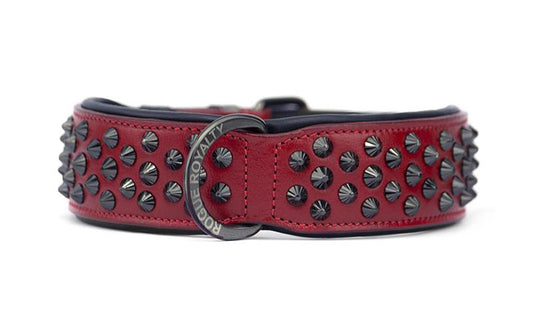 DOG COLLAR - RUTHLESS RED &amp; BLACK