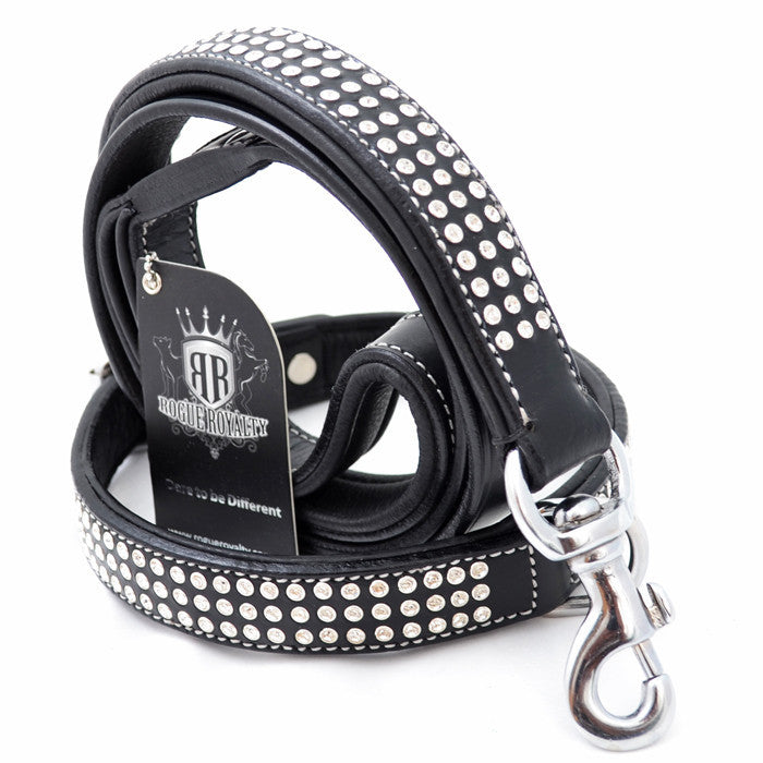 Strong leather designer dog collar