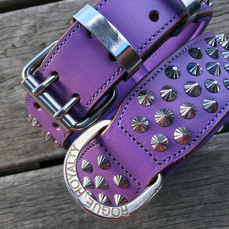 Dog Collar - Imperial Purple (Diamond Cone Studs)
